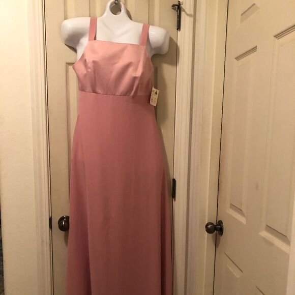 PAPELL BOUTIQUE RETRO GORGEOUS DUSTY ROSE MAXI FORMAL DRESS - Picture 1 of 10